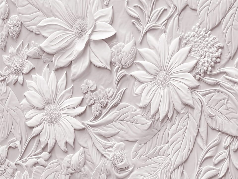 Fototapeta Wytłaczane Kwiaty i Liście 3D