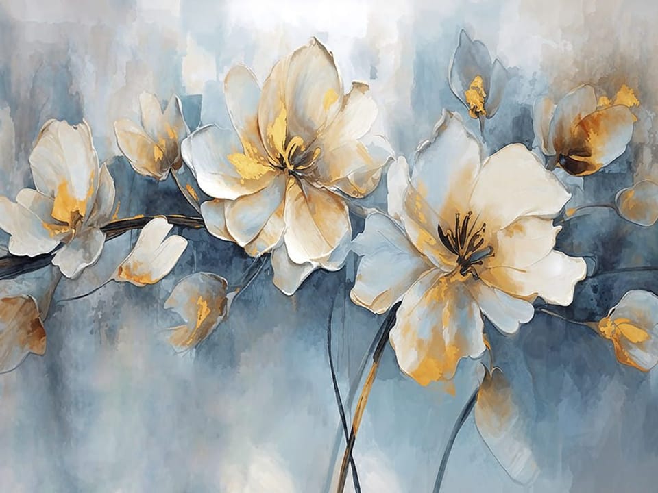 Fototapeta Polne kwiaty na gałęziach