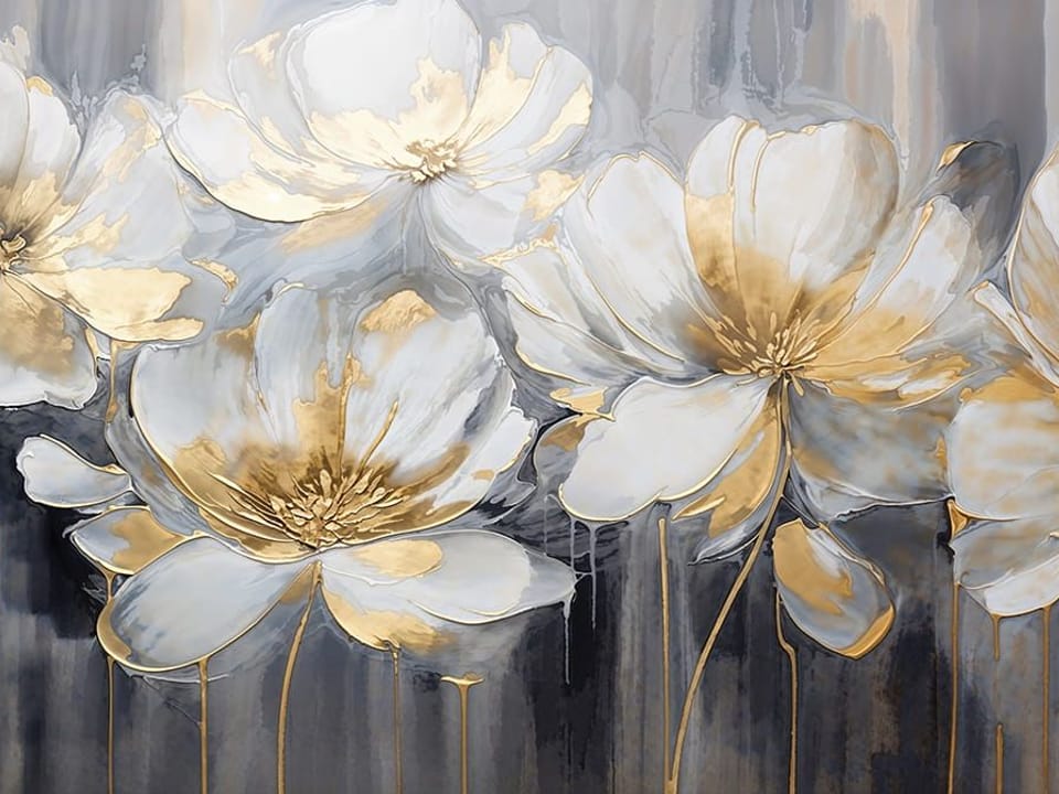 Fototapeta Kwiaty polne na ciemnym tle