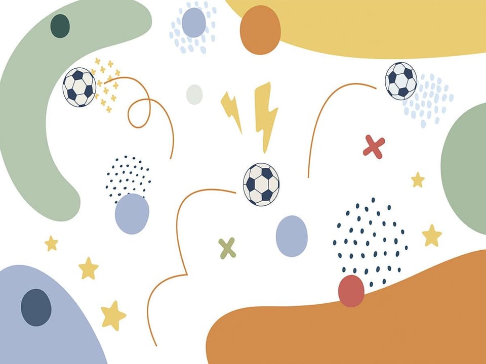 Fototapeta Abstrakcyjne piłki nożne i kształty