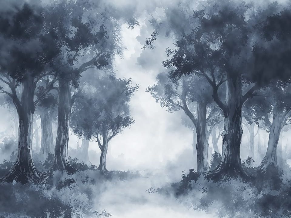 Fototapeta Tajemniczy las we mgle