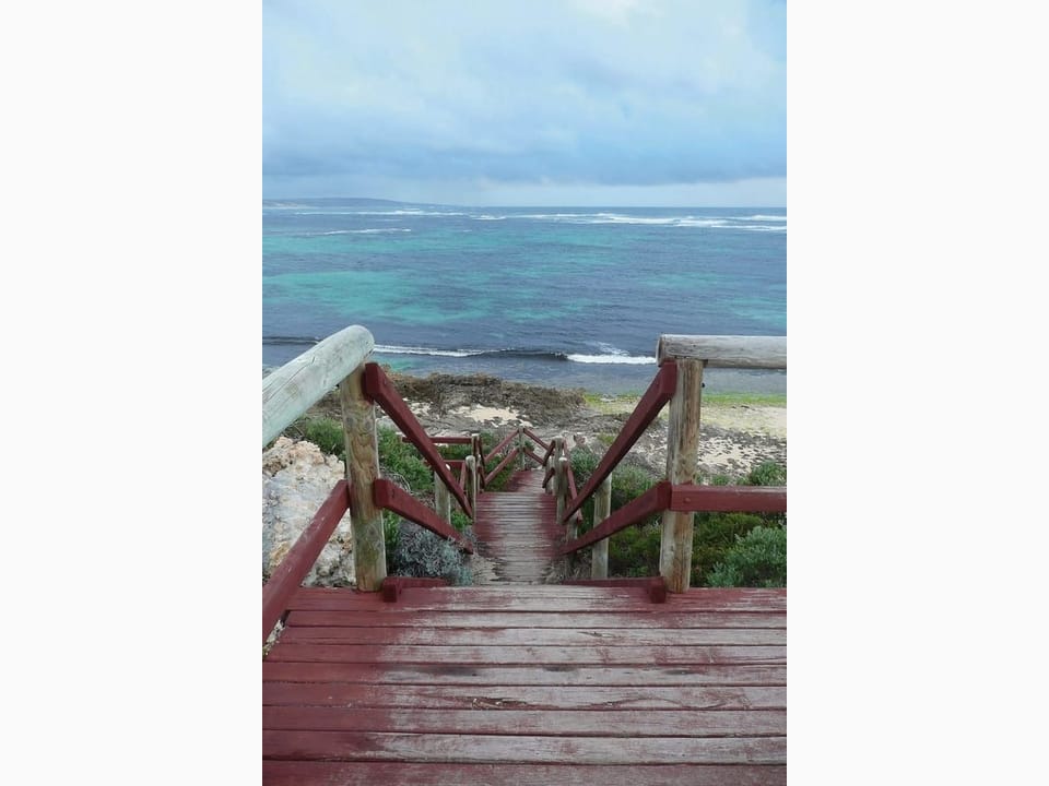 Fototapeta Drewniane schody na plażę