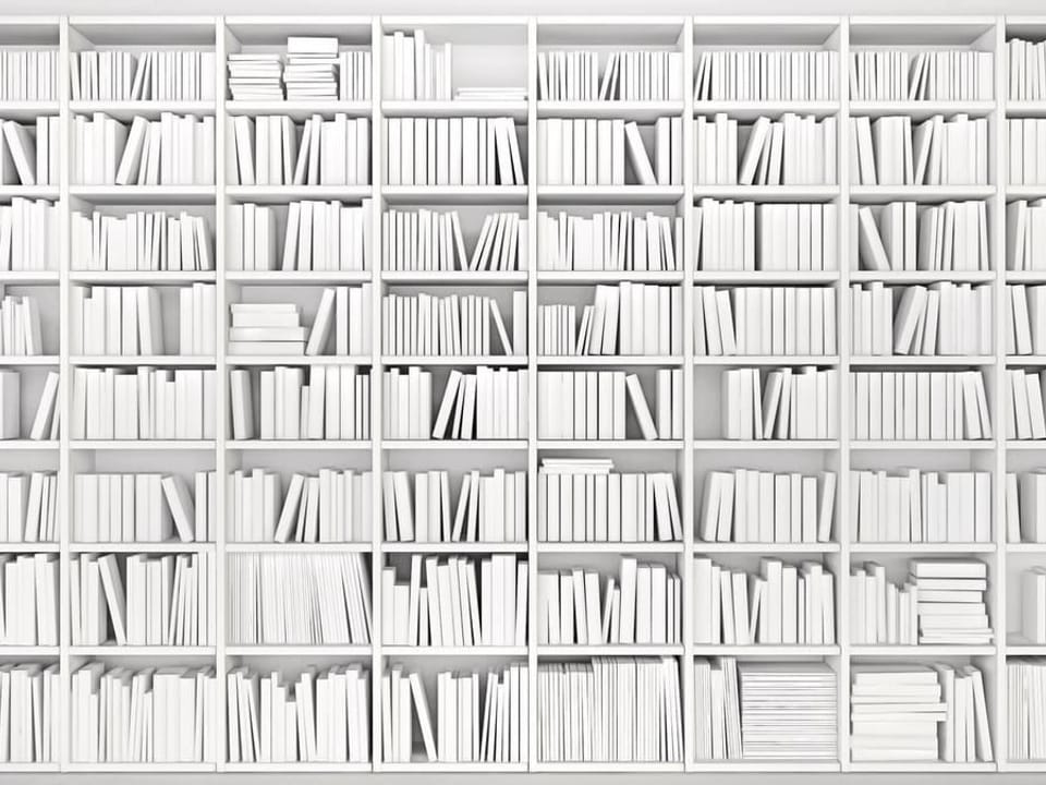 Fototapeta Biała biblioteczka z książkami na wymiar