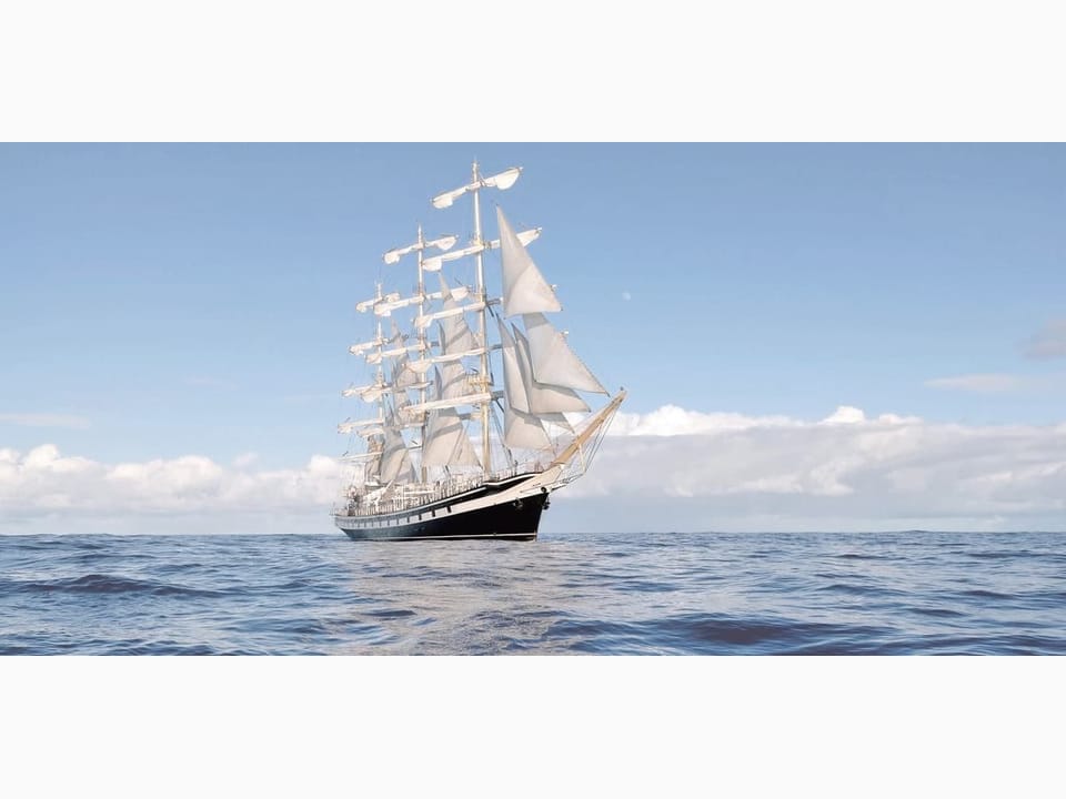 Fototapeta Żaglowiec na spokojnym oceanie na wymiar