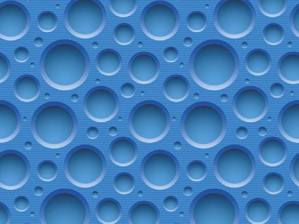 Fototapeta Niebieskie Okrągłe Wzory 3D na wymiar
