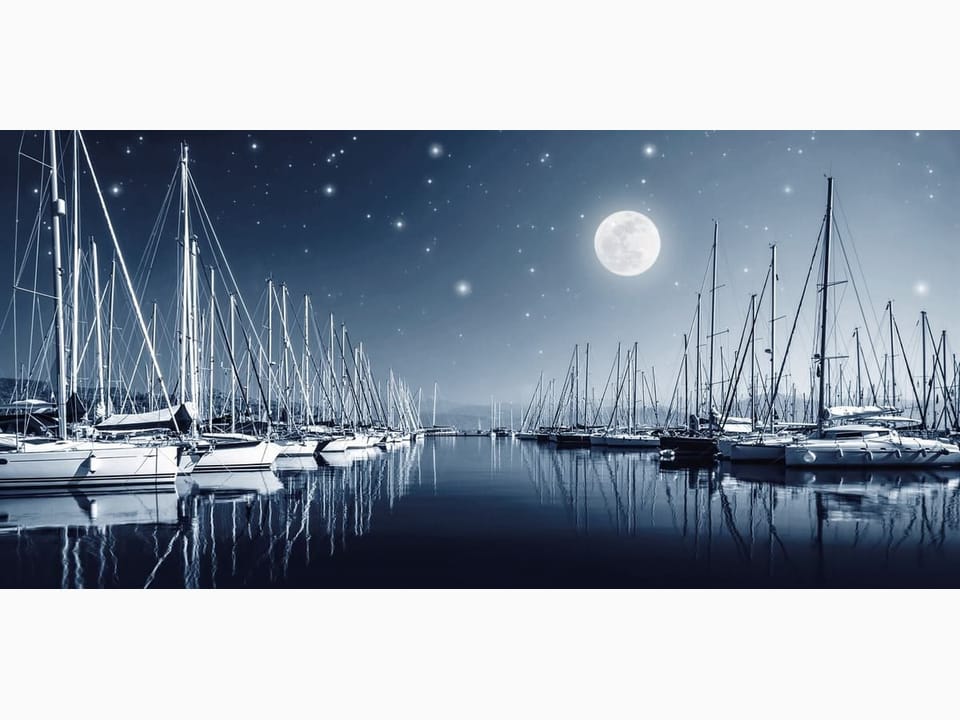 Fototapeta Jachty w porcie nocą na wymiar