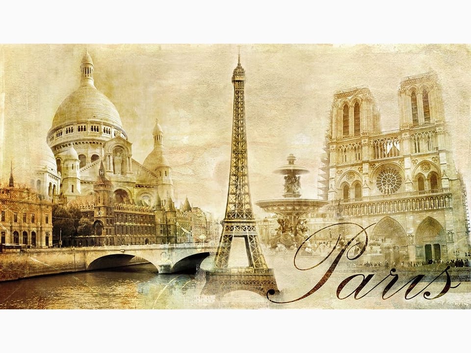 Fototapeta Paryż z Wieżą Eiffla i zabytkami