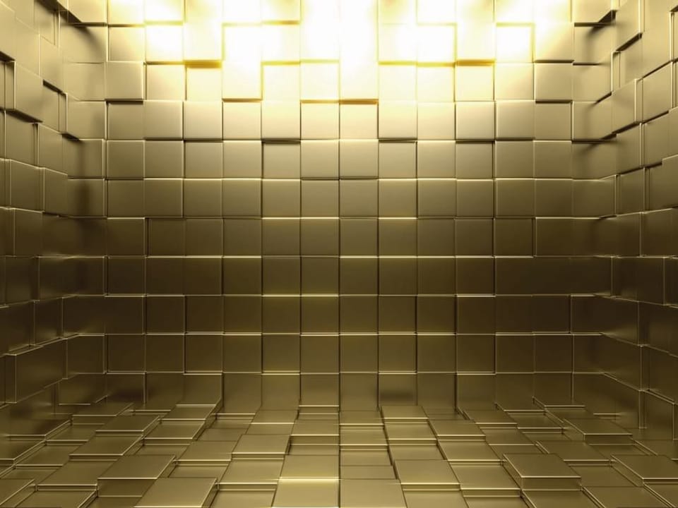 Fototapeta Ściana z metalowych kostek 3D na wymiar