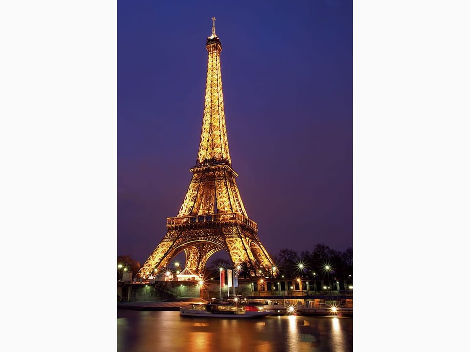 Fototapeta Wieża Eiffla nocą z odbiciem