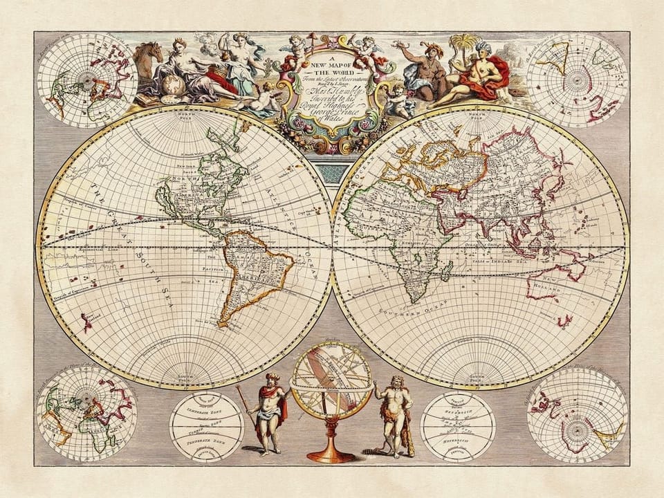 Fototapeta Stara mapa świata z XVII wieku na wymiar