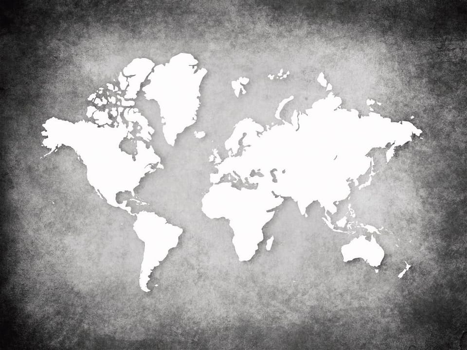 Fototapeta Szara mapa świata z konturami na wymiar