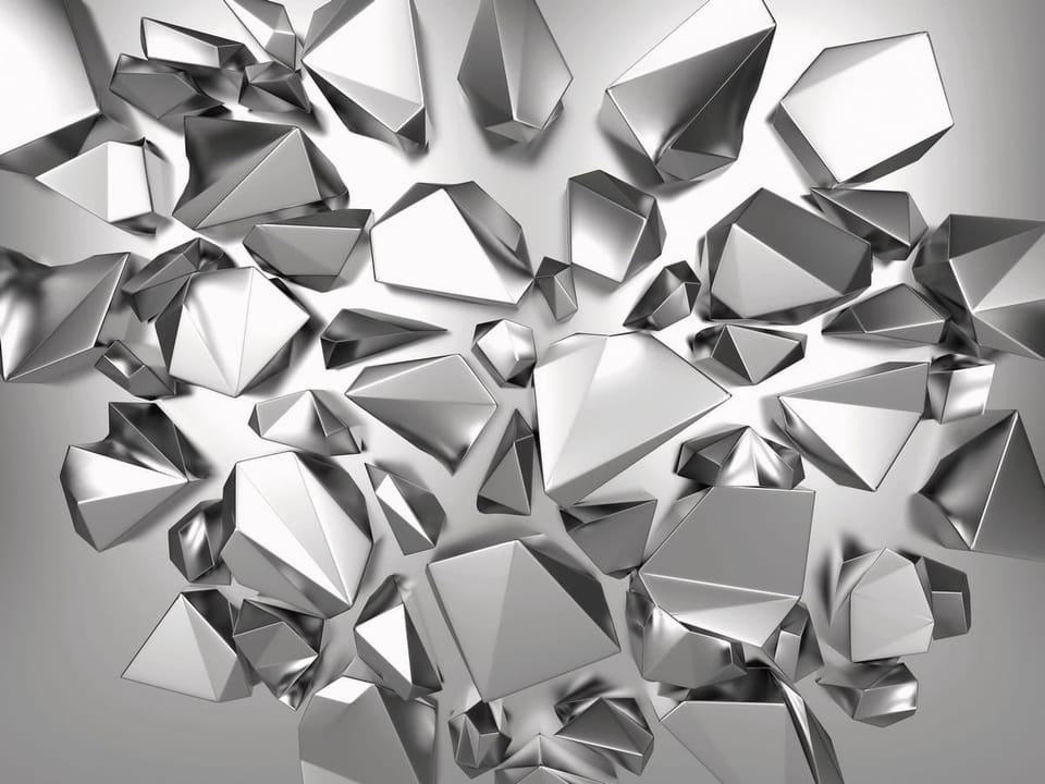Fototapeta Geometryczne srebrne bryły 3D na wymiar