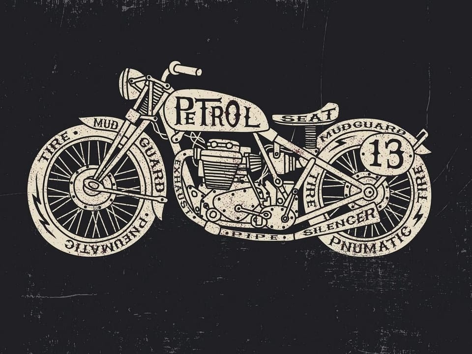 Fototapeta Stylizowany motocykl vintage na wymiar