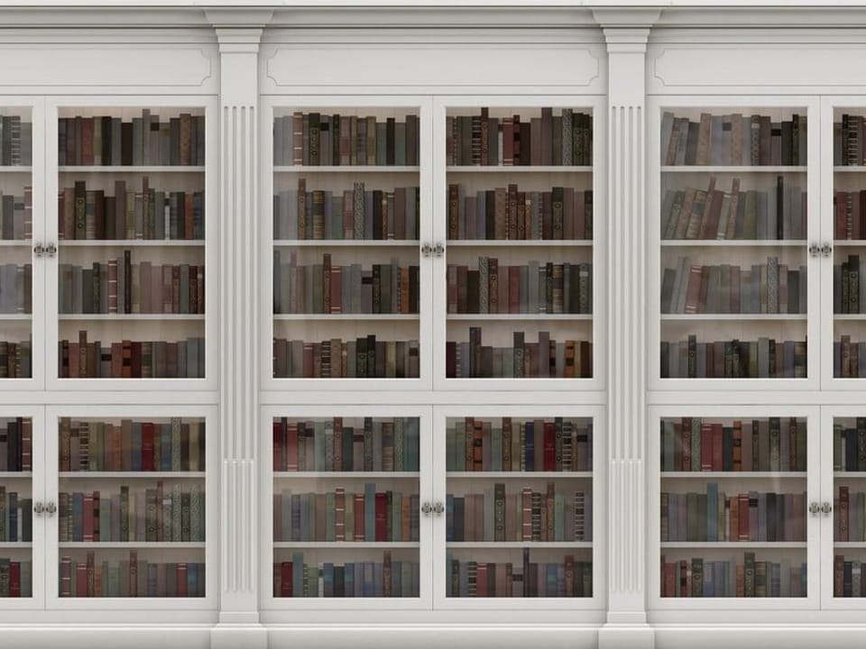 Fototapeta Biała biblioteka z książkami na wymiar
