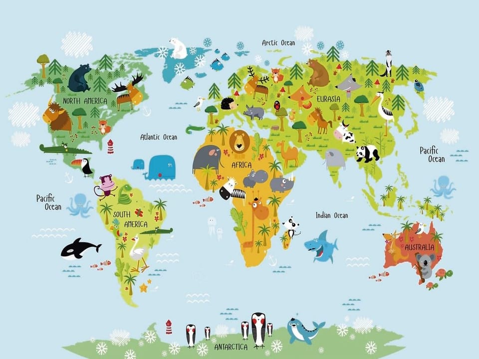 Fototapeta Mapa świata dla dzieci na wymiar
