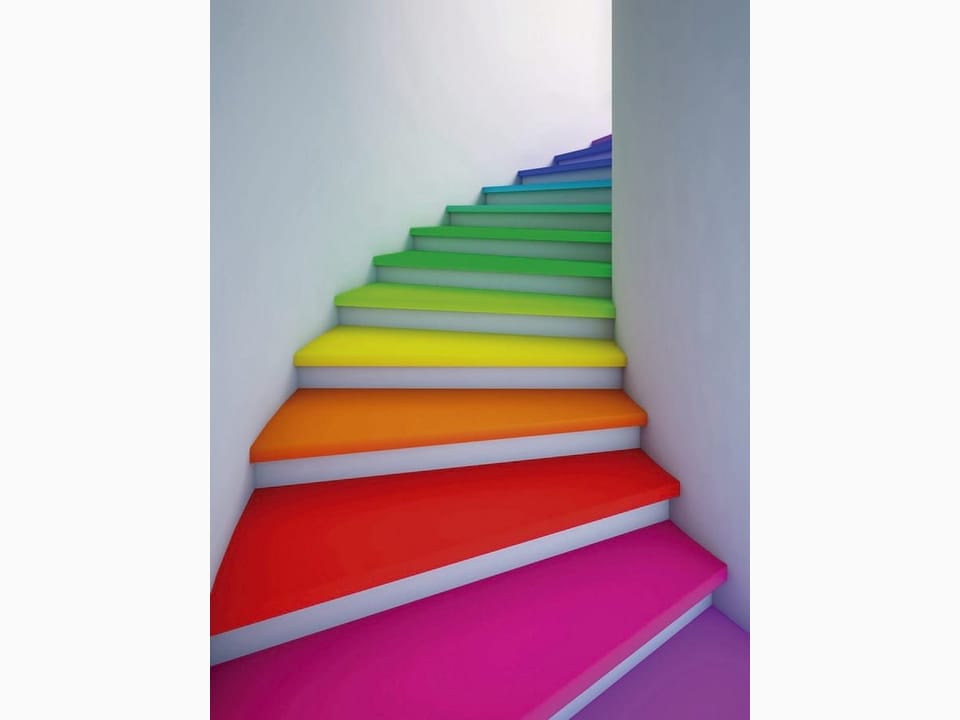 Fototapeta Kolorowe schody w korytarzu