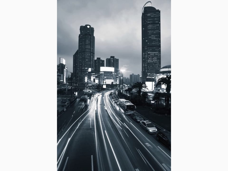 Fototapeta Nocna Panorama z Wieżowcami na wymiar