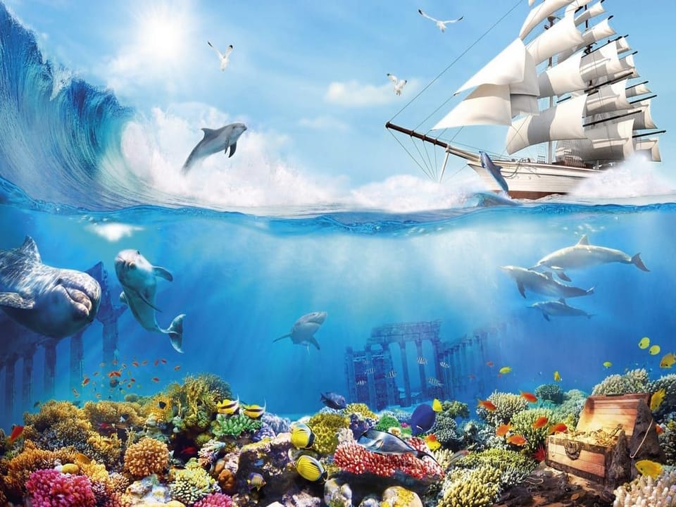 Fototapeta Statek żaglowy na oceanie na wymiar