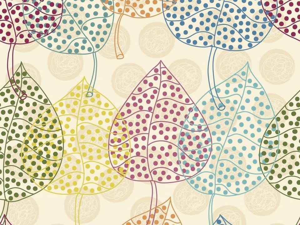 Fototapeta Kolorowe liście z kropkami