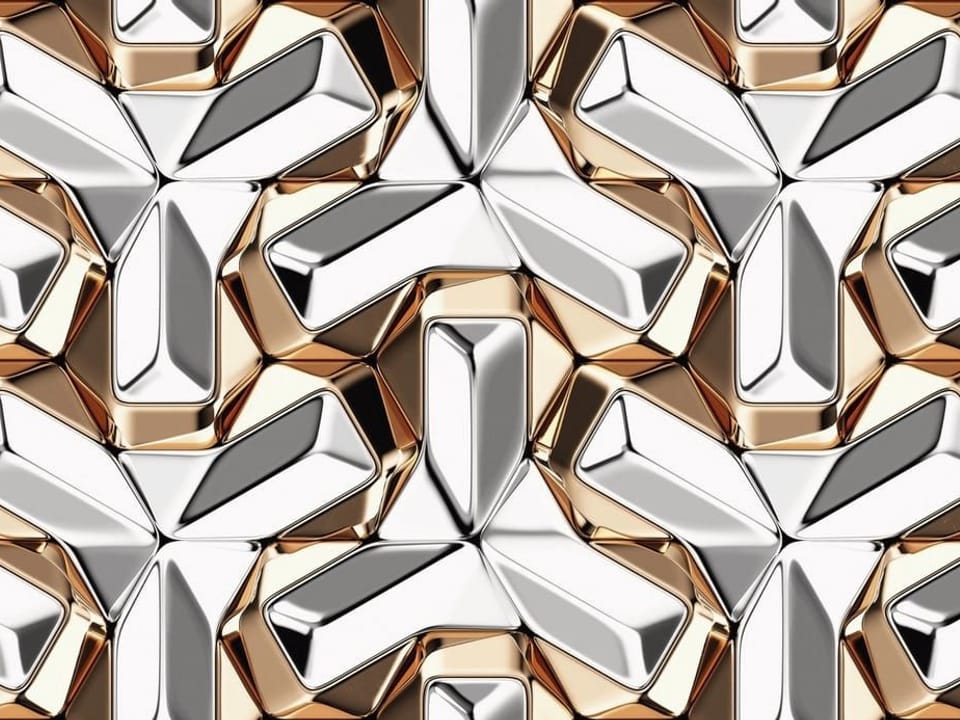 Fototapeta Geometryczny wzór z metalicznymi kształtami na wymiar