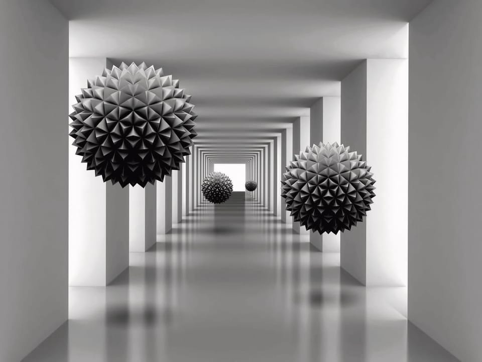 Fototapeta Geometryczne kule w tunelu 3D na wymiar