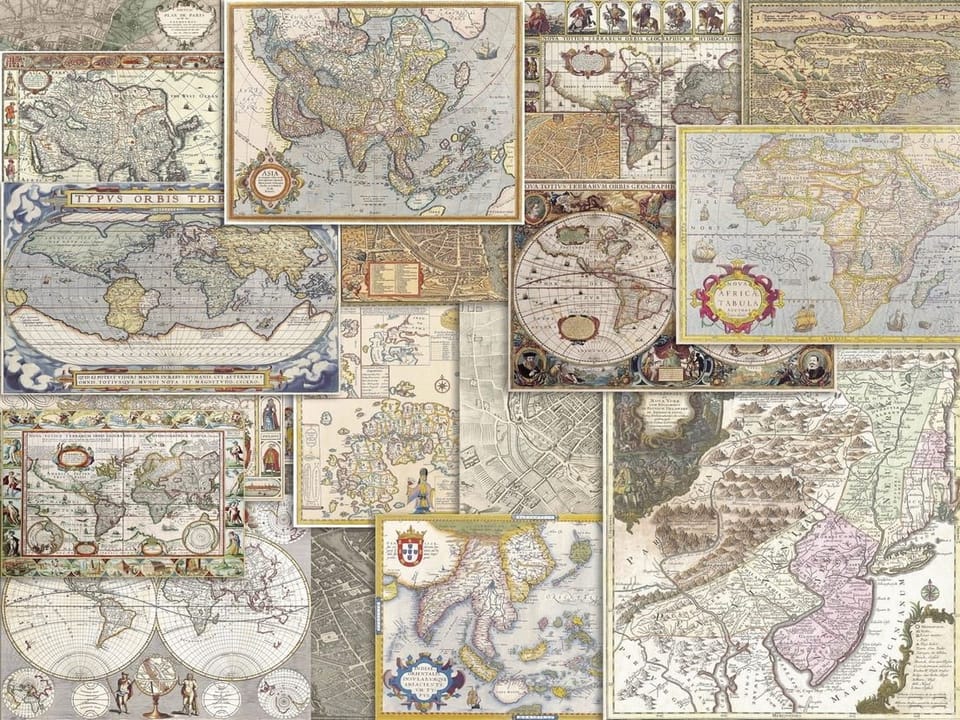 Fototapeta Kolekcja starych map świata na wymiar