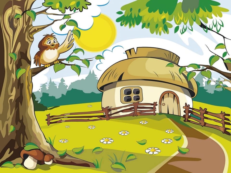 Fototapeta Domek z dachem krytym strzechą