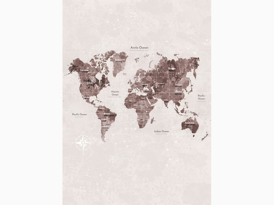 Fototapeta Mapa świata z kontynentami na wymiar