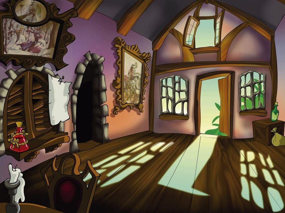 Fototapeta Drewniane wnętrze z oknami