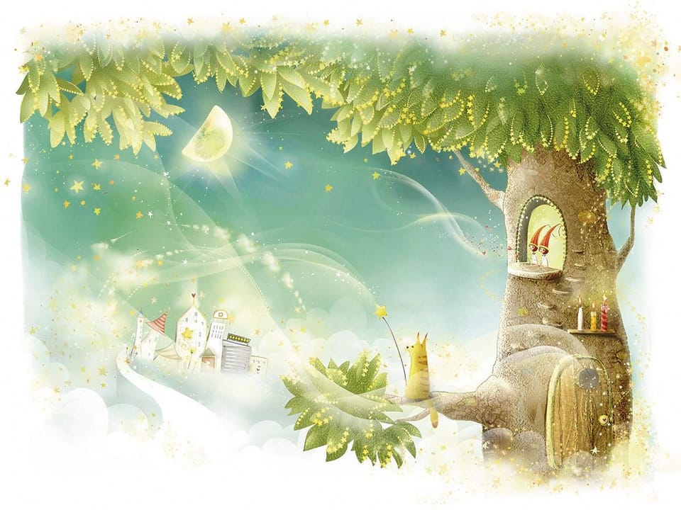 Fototapeta Domek na drzewie z postaciami