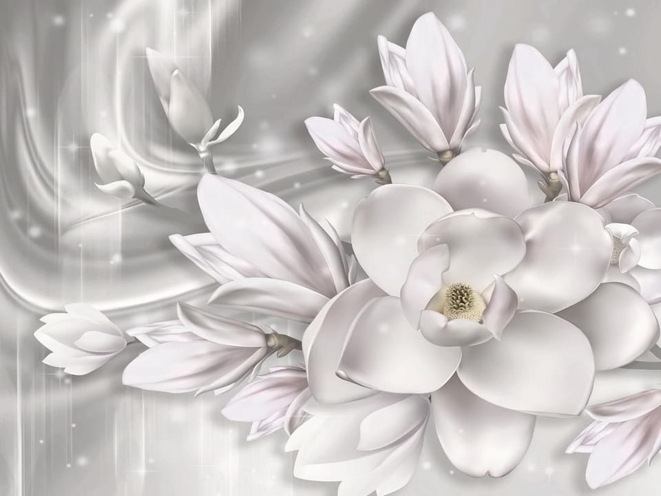 Fototapeta Magnolie w delikatnych szarościach na wymiar