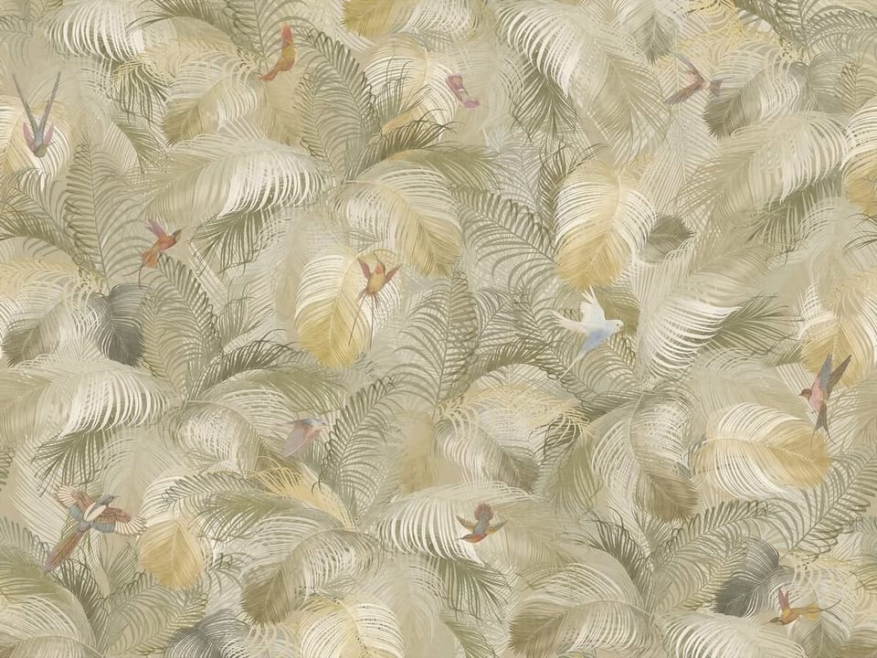 Fototapeta Liście palmowe w zieleni i beżu na wymiar