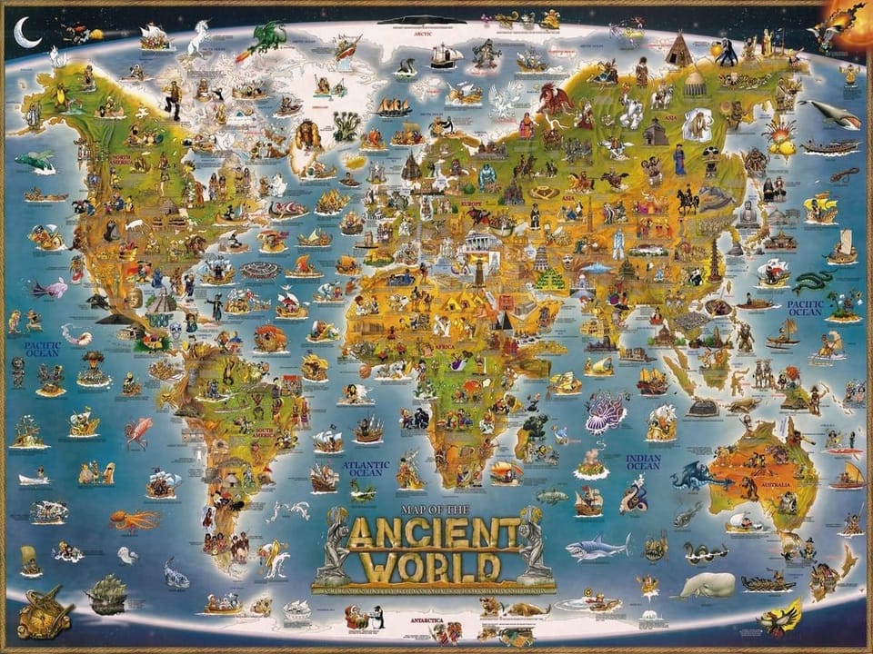 Fototapeta Ilustrowana mapa świata starożytnego na wymiar