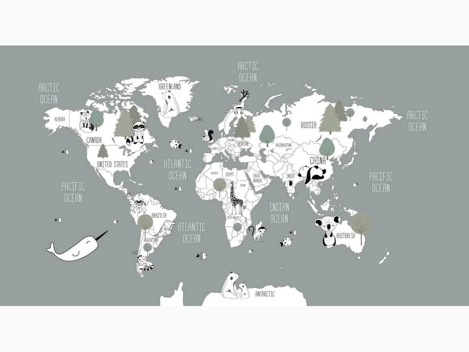 Fototapeta Mapa świata dla dzieci na wymiar