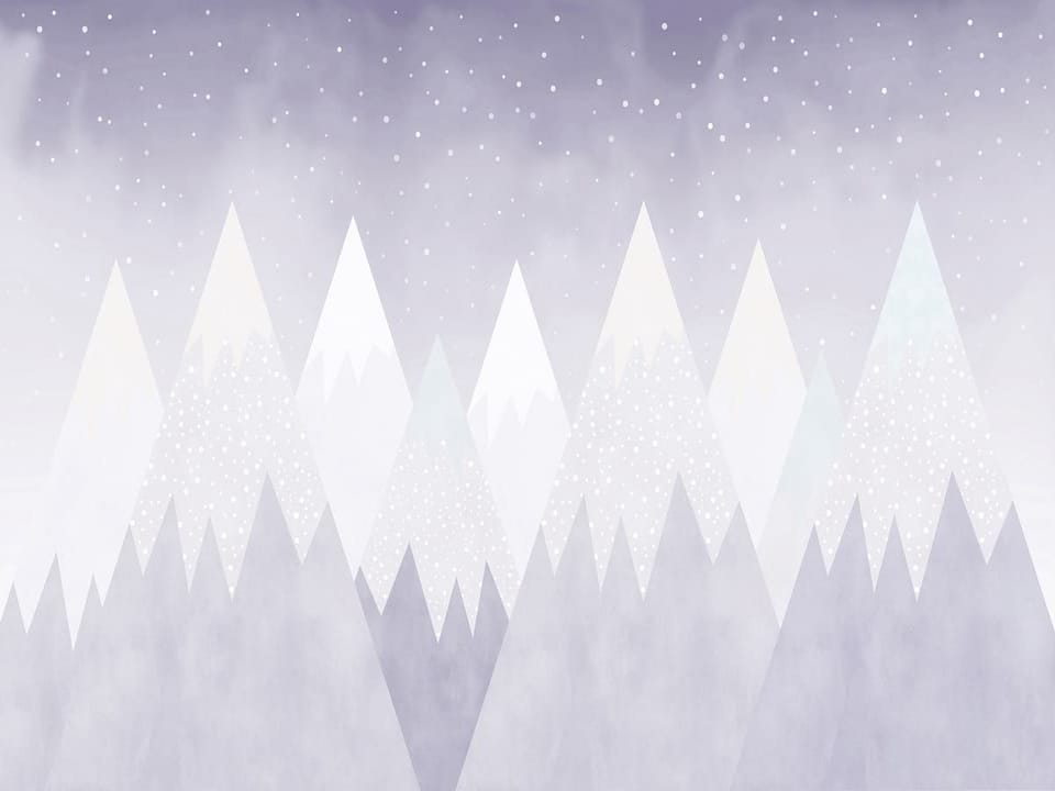 Fototapeta Geometryczne Góry z Śnieżnymi Szczytami na wymiar