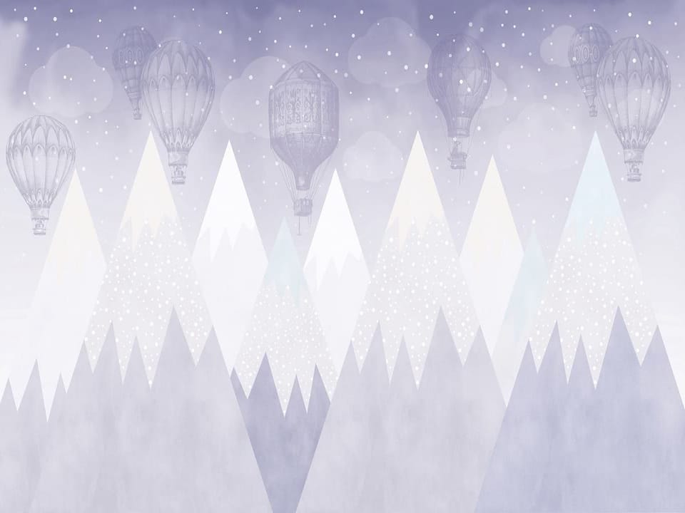 Fototapeta Balony nad ośnieżonymi górami na wymiar