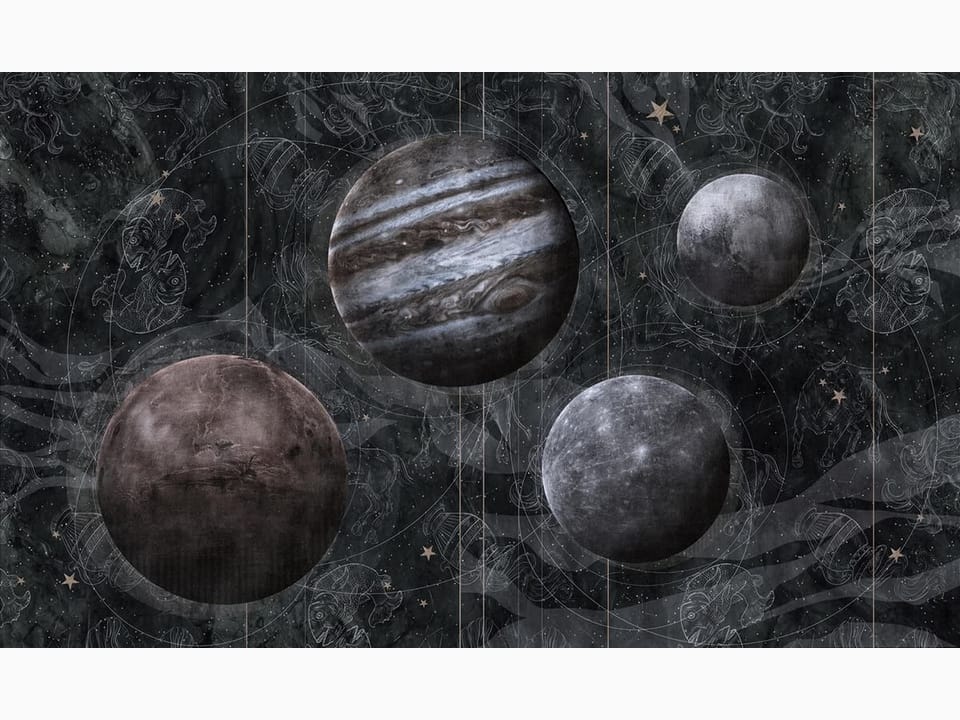 Fototapeta Kosmiczny widok z planetami na wymiar