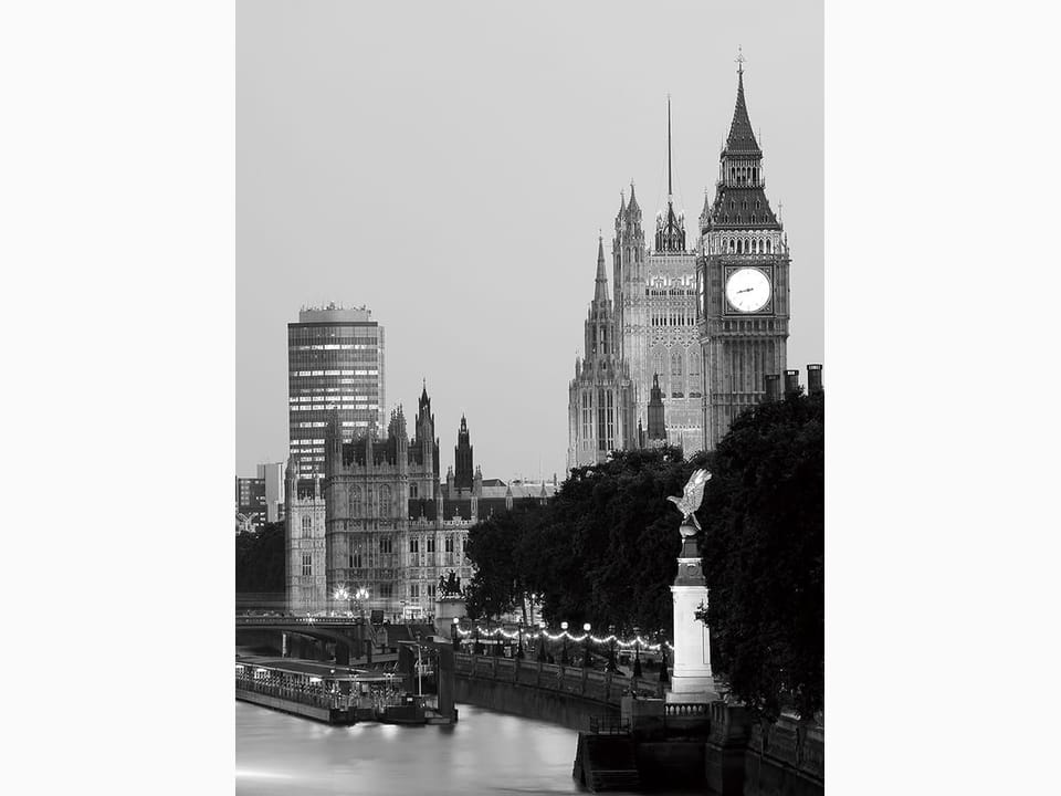 Fototapeta Wieża zegarowa Londynu nad rzeką na wymiar