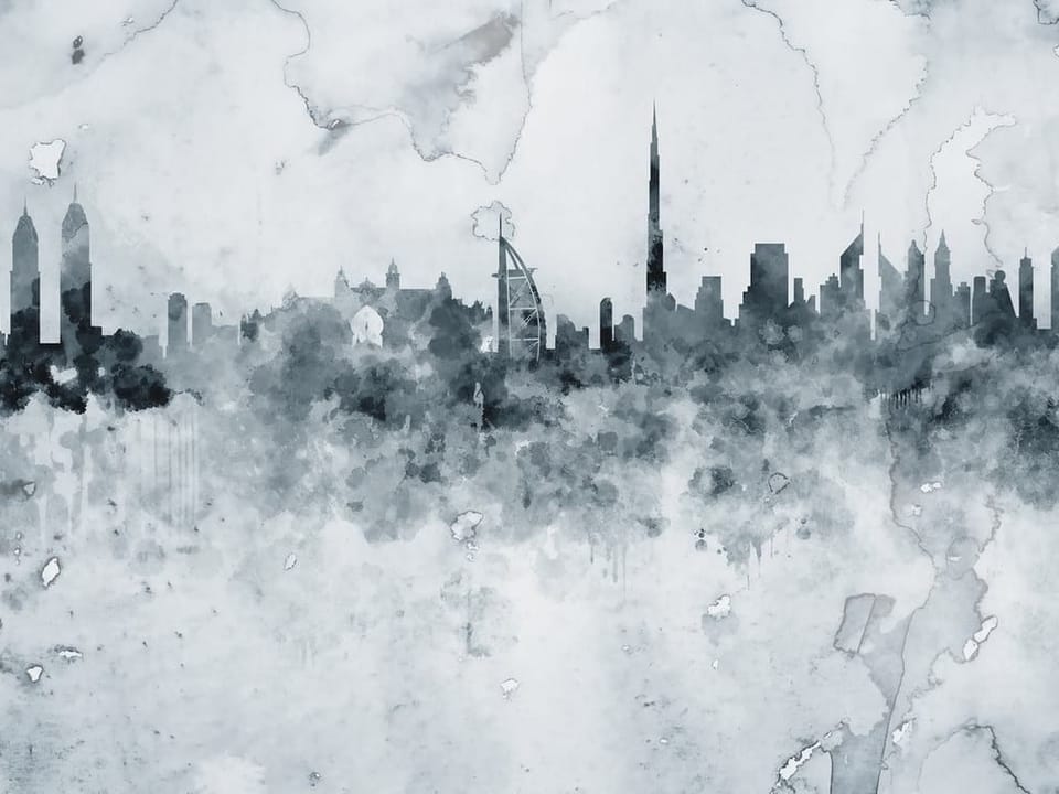 Fototapeta Panorama miasta z wieżowcami na wymiar