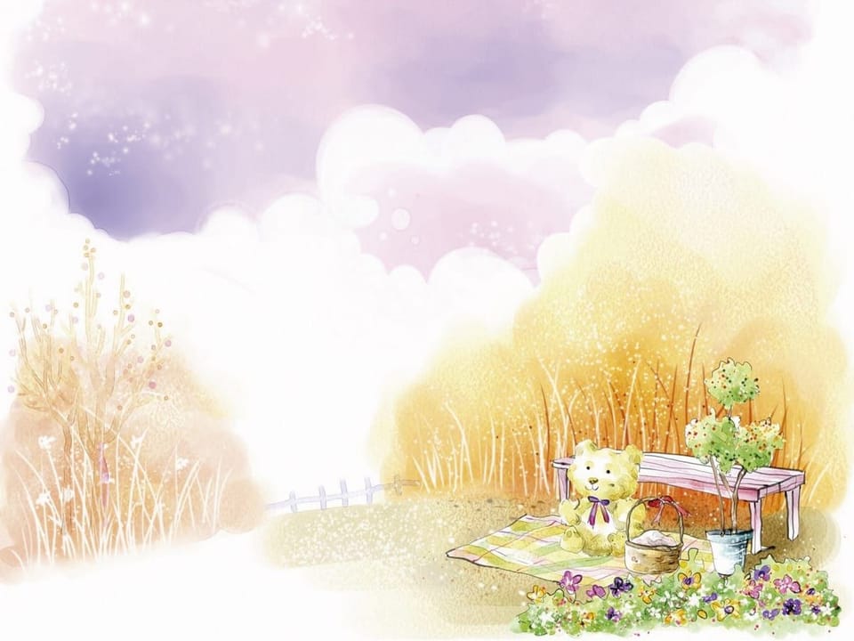 Fototapeta Miś na pikniku z kocem