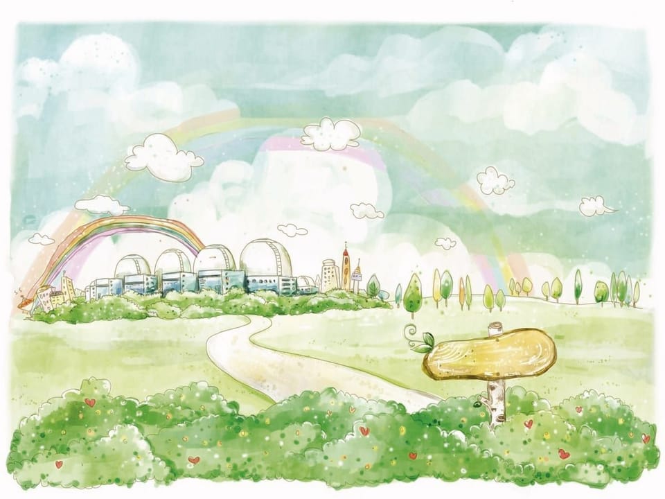 Fototapeta Kolorowy krajobraz z tęczą