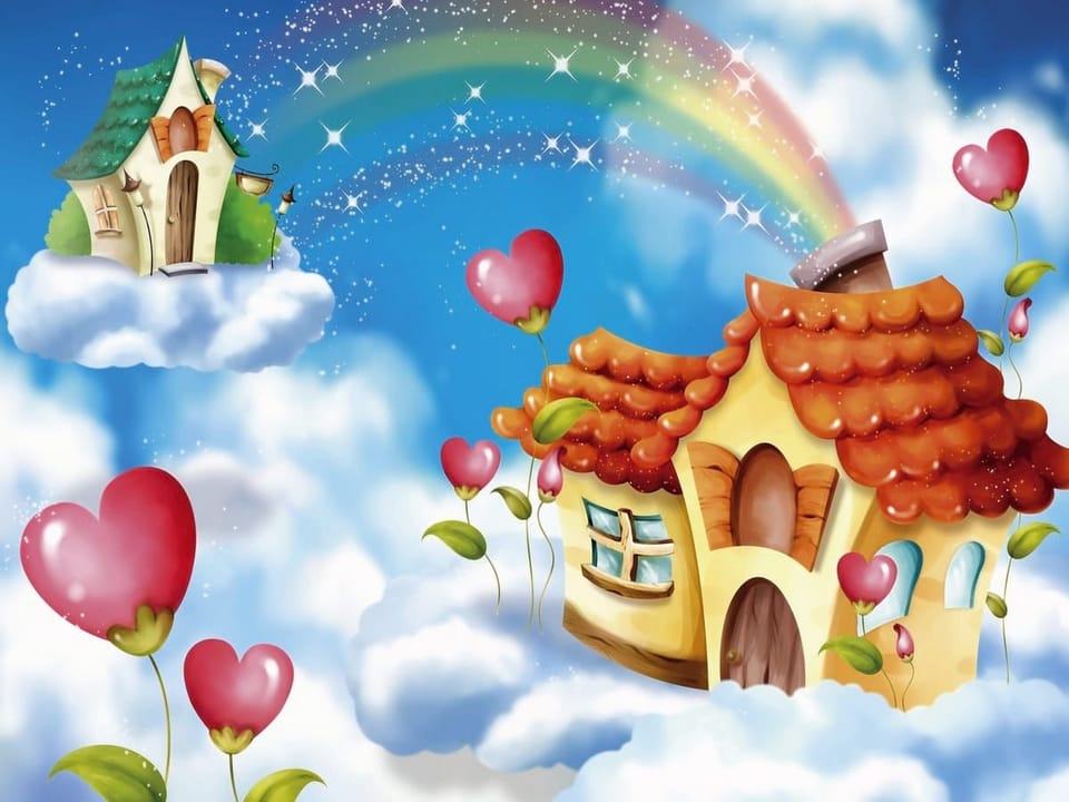 Fototapeta Fantazyjny domek na chmurze