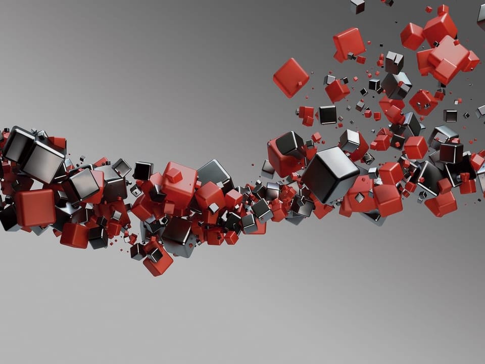 Fototapeta Czerwone i czarne sześciany 3D