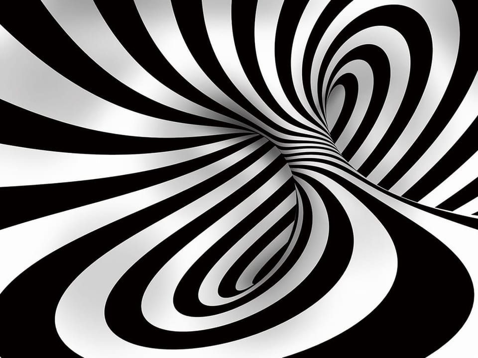 Fototapeta Czarno-białe spiralne wzory 3D