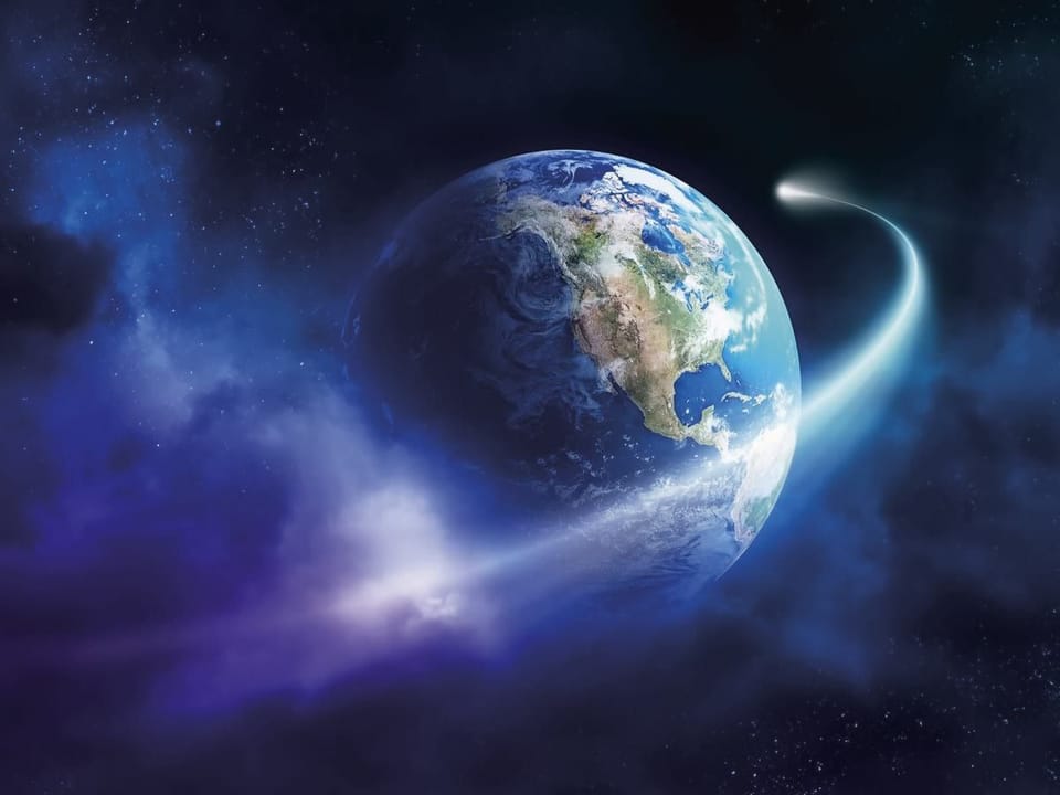 Fototapeta Ziemia w kosmicznej przestrzeni