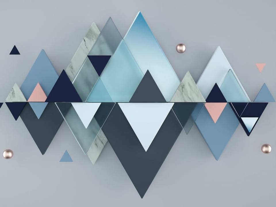 Fototapeta Geometryczne trójkąty i kule na wymiar