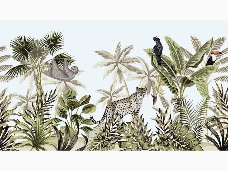 Fototapeta Leopard w tropikalnym lesie na wymiar