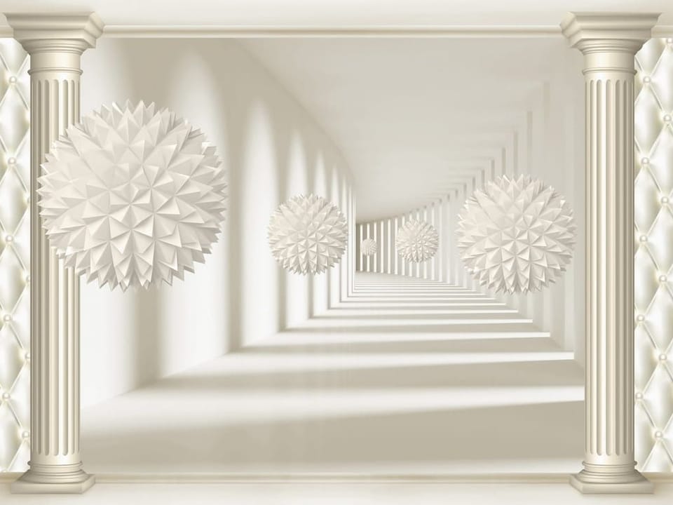 Fototapeta Geometryczne kule w tunelu na wymiar