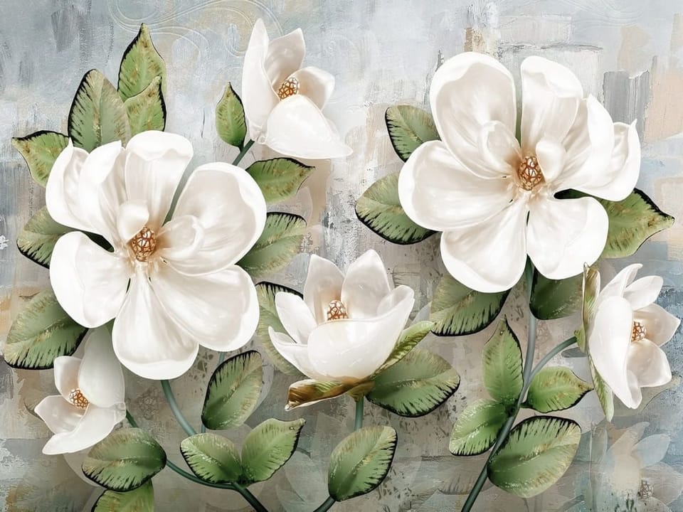 Fototapeta Egzotyczne Magnolie i Liście na wymiar