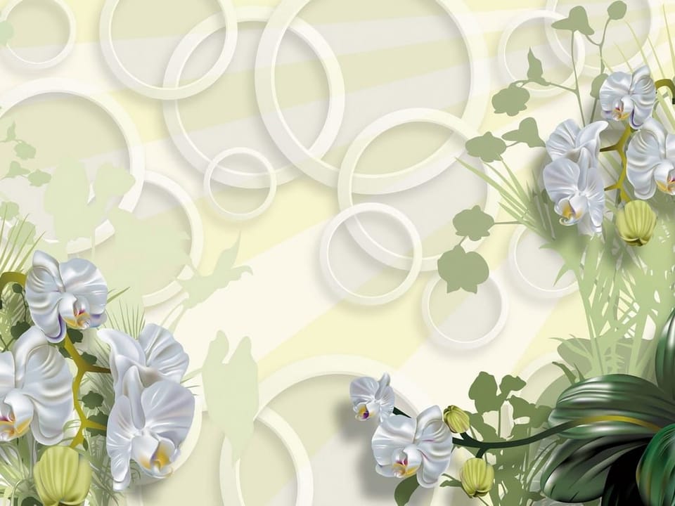 Fototapeta Orchidee na tle liści na wymiar